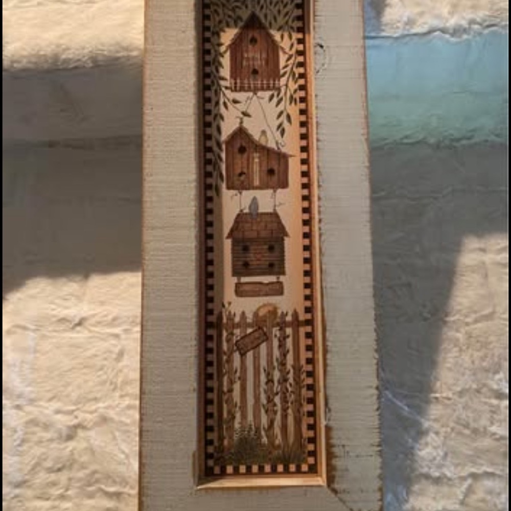Rustic Farmhouse Birdhouse Wall Art Distressed White Frame Approx. - Picture 11 of 15